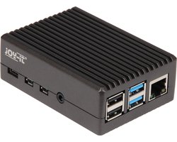 Joy-it rb-alucaseP4+08 SBC-behuizing Geschikt voor serie: Raspberry Pi® Incl. passieve koeler Zwart