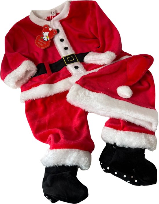 Kerstpak voor baby's - Kleine Kerstman - Babykleding - 6-9 Maanden - Rood met Wit