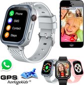 GPSHorlogeKids© - GPS horloge kind - smartwatch kinderen - WhatsApp - 4G videobellen - spatwaterdicht - SOS alarm - SMS - incl SIM - Turn Grijs