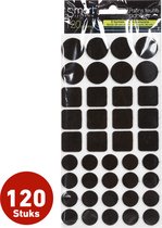 120 stuks - Anti Kras Vloerbeschermer Vilt – Zwart