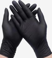 Nitril wegwerp handschoenen maat L kleur zwart 100 stuks merk Bergamot X2235BK CAT III 0.05mil