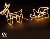 Infinity Goods Renne avec traîneau - Éclairage de Noël - Extérieur Intérieur - Figurine LED - Décorations de Noël - Corde lumineuse 3D - Noël - Wit chaud