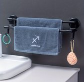 M.T.C©-handdoekenrek-doucherek-met haken-handdoeken-handdoek-50*10.5*15-zwart-towelbar