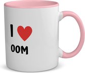 Akyol - i love oom koffiemok - theemok - roze - Oom - de liefste oom - verjaardag - cadeautje voor oom - oom artikelen - kado - geschenk - 350 ML inhoud