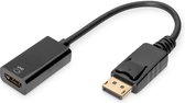 Digitus DB-340415-002-S DisplayPort-kabel DisplayPort / HDMI Aansluitkabel DisplayPort-stekker, HDMI-A-bus 0.20 m Zwart