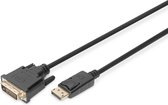 Digitus DB-340301-030-S DisplayPort-kabel DVI / DisplayPort Aansluitkabel DisplayPort-stekker 3.00 m Zwart Afgeschermd