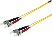 Equip LWL patchkabel glasvezel kabel (ST->ST 10.00m singlemode Duplex OS2 geel polyzak)