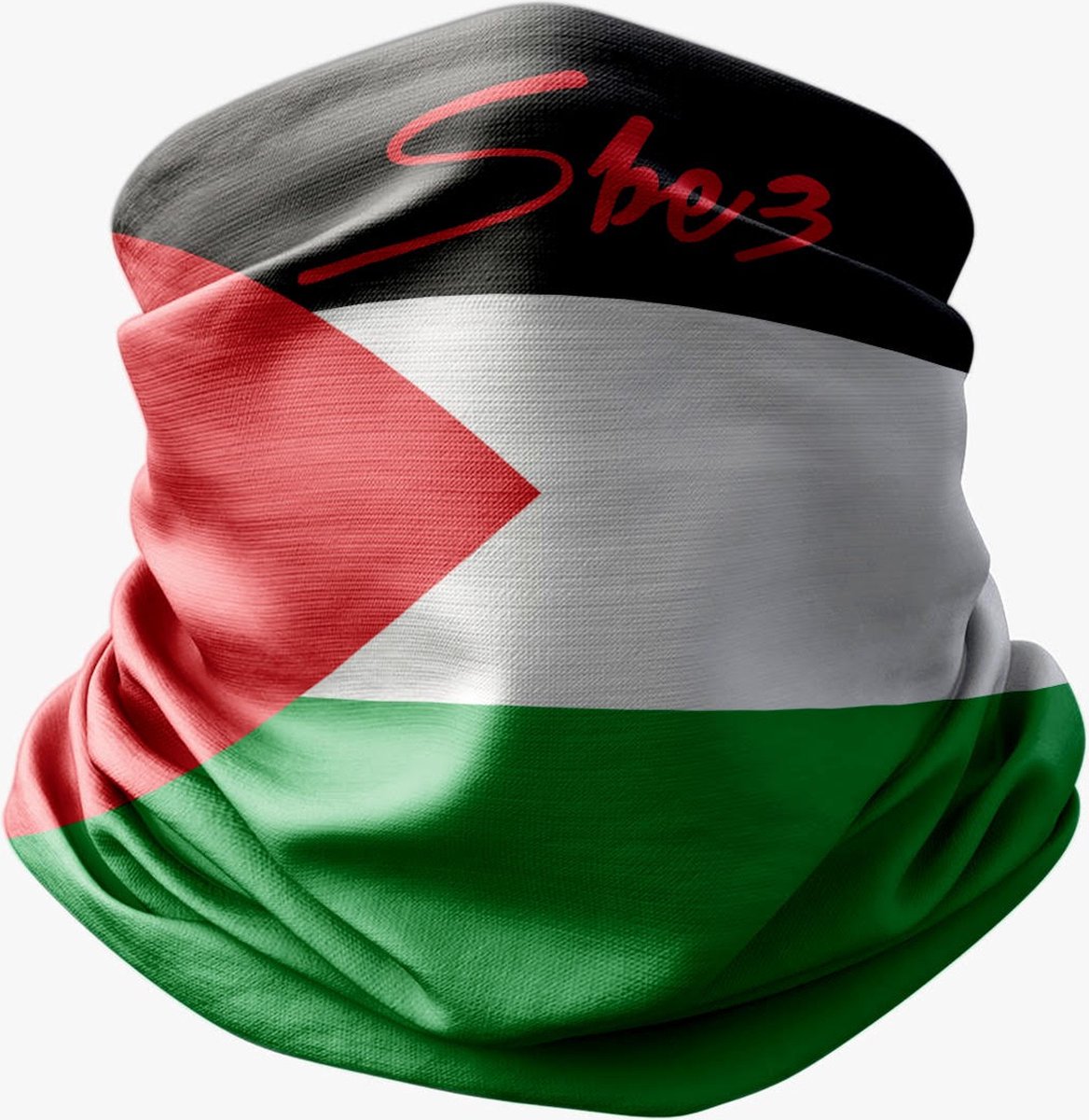 Drapeau palestinien 90x150 cm + Kufiya aux couleurs palestiniennes  Rouge/Vert/ Wit/