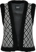 Only Vest Onljessie Aztec Teddy Waistcoat Cs 15323165 Black/aztec Clou Dames Maat - S