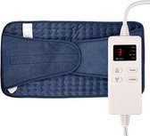 Bol.com Warmtekussen oplaadbaar - Warmtekussen elektrisch - Warmtekussen nek en schouders - Donkerblauw aanbieding