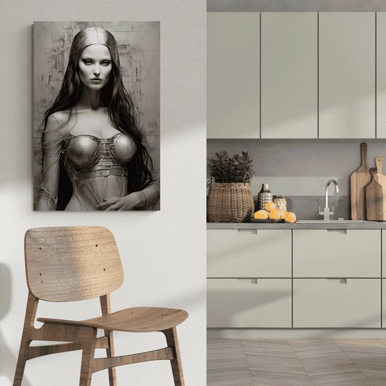 Femme en métal Poster | Affiche de science-fiction | Affiche intérieure | Affiche moderne | Résumé Affiche | 51x71cm | Décoration murale | Affiche murale | MT | Convient pour l'encadrement