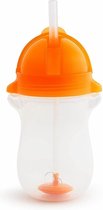 Munchkin Tip & Sip Antilek Rietjesbeker - Vaatwasserbestendig - Vanaf 12 maanden - 296ml – Oranje- drinkbeker met rietje