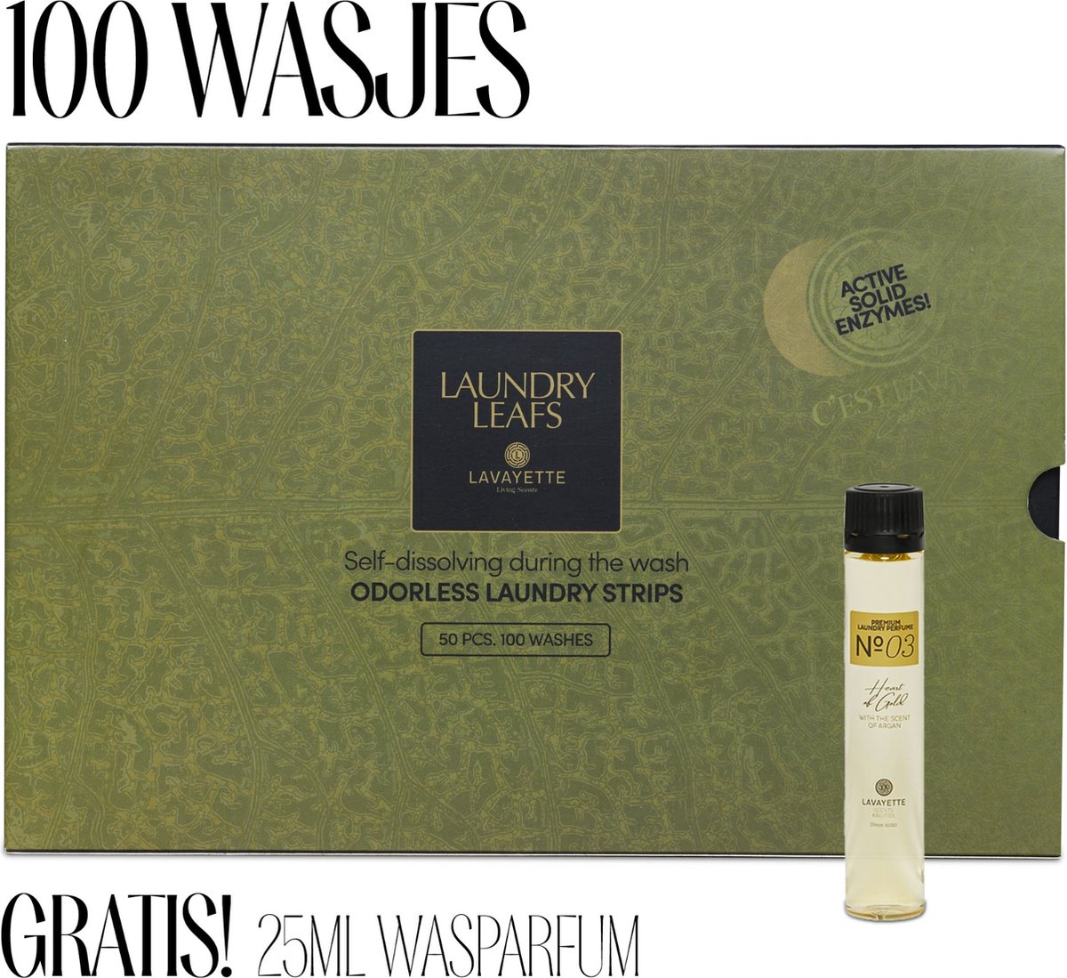 Lavayette Wasstrips met Wasparfum - 100 wasbeurten - Wasmiddel - Wasdoekjes voor wasmachine - Wasvellen - Geurloze Wasmiddeldoekjes