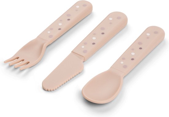 Done By Deer Foodie Cutlery Set Happy Dots Powder van Done by Deer — afbeelding 5
