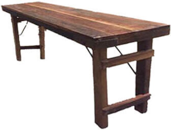 Wandtafel - sidetable hout - stoer - oud hout - inklapbaar - rond 100cm