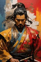 Poster Oriental | Samurai Poster | Interieurposter | Poster Oosterse Stijl | Azie Poster | Azie Kunst | 51x71cm | Wanddecoratie | Muurposter | MT | Geschikt om in te lijsten