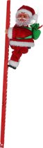 50 CM Klimmende Kerstman op de ladder - Elektrisch - Kerst decoratie - Kerstboom - Santa Claus - Klimmen - Cadeau