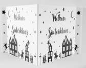 Studio Juulz - Raambord Welkom Sinterklaas | Makelaarsbord | Raamdecoratie | Sint | pakjesavond | 5 december | Zwart Wit