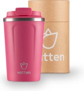 Tasse à café à Go en acier inoxydable Vatten® Premium - Rose vif - 380 ml - Tasse thermos - Tasse à thé