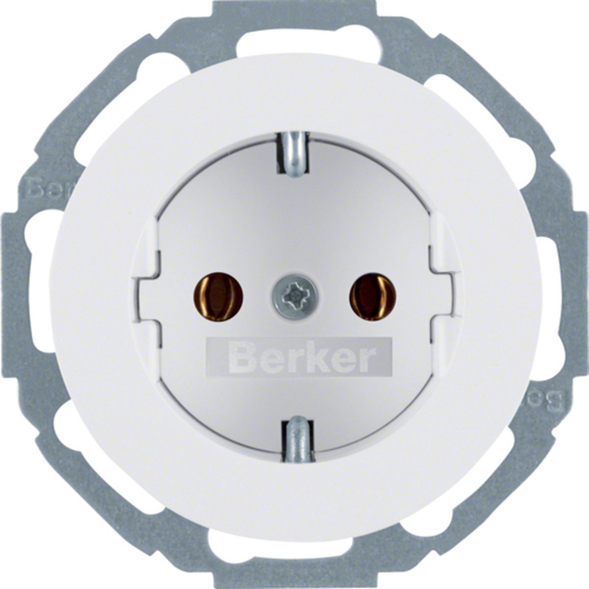 Hager Berker stopcontact met randaarde - R.Classic polarwit (47452089) - wandcontactdoos