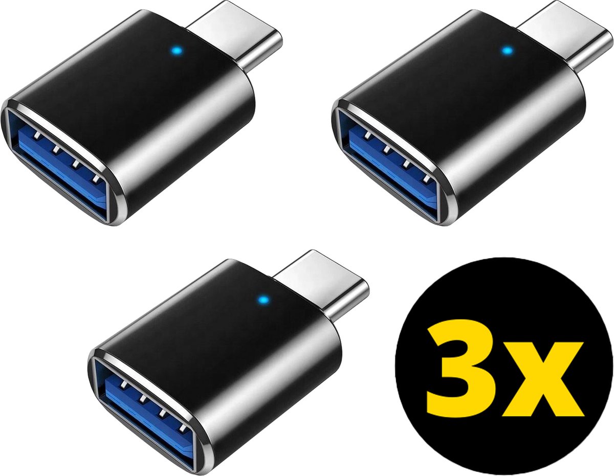 3x USB C naar USB A Adapter - USB C naar USB Adapter - USB C naar USB A ...