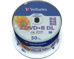 Verbatism DVD+R Double Layer Inkjet Printable 8x Life Series, 50pcs