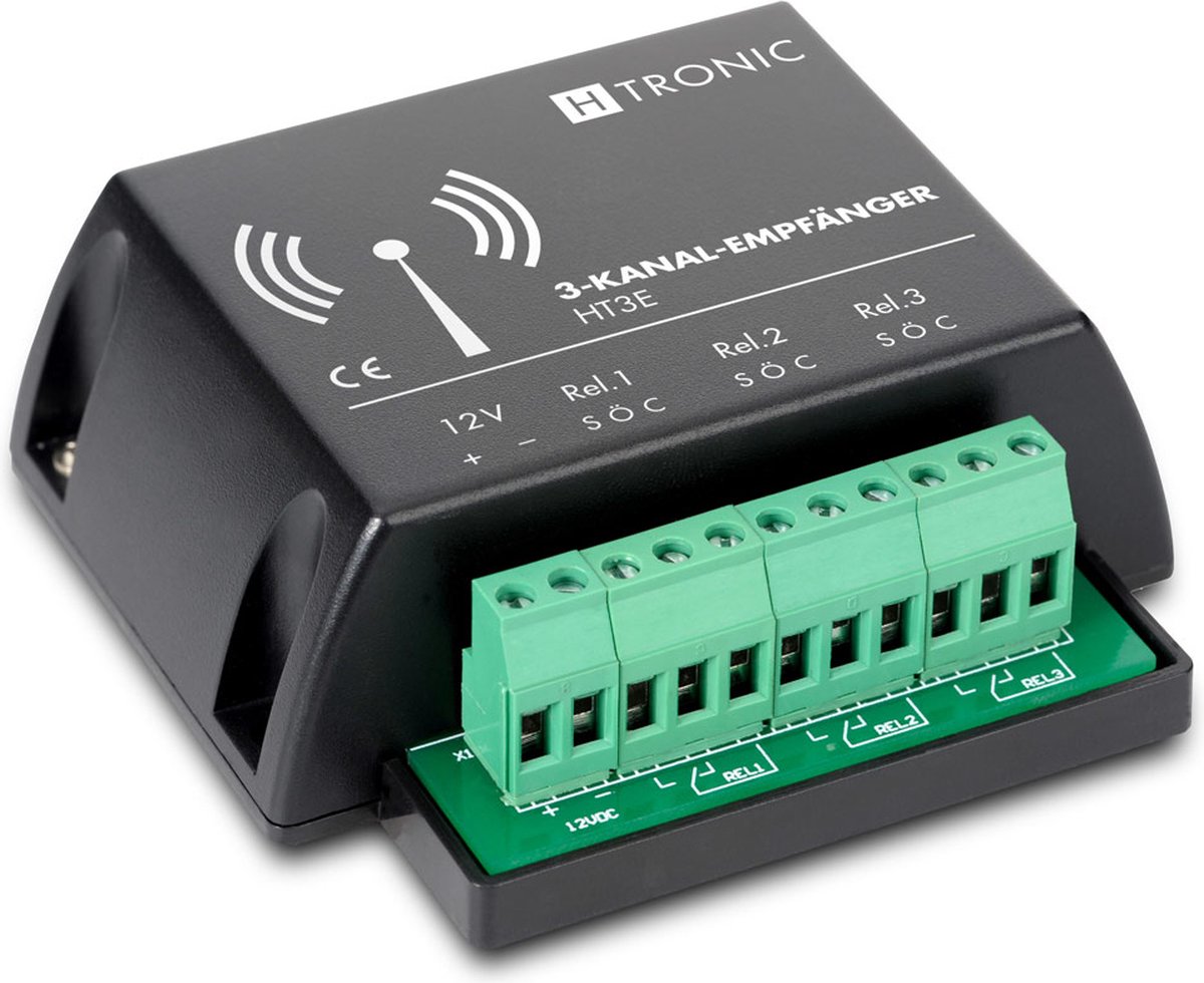 H-Tronic HT3E Radiografische ontvanger 3-kanaals Frequentie: 868.35 MHz 12 V/DC
