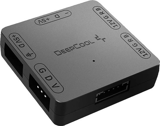 Deepcool RGB converter - Hub 5 V ADD-RGB naar 12 V RGB - 2x 4 pin, 3x 3 ...