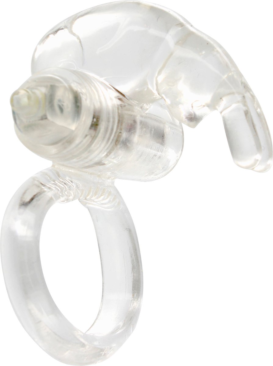 Rabbit Silicone Vibrating - Transparant - cockring