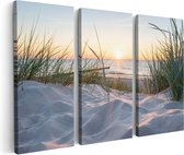 Artaza Peinture sur Toile Triptyque Dunes avec Plage et Mer - 180x120 - Groot - Photo sur Toile - Impression sur Toile