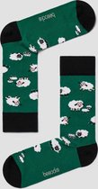 Grappige Sokken Groen met Schaapjes in Bio katoen maat 41-46 - Groene sokken - Schaapjes - Zacht - Trendy geschenk - Trendy Cadeau - Verjaardag - Geschenk - Kerst