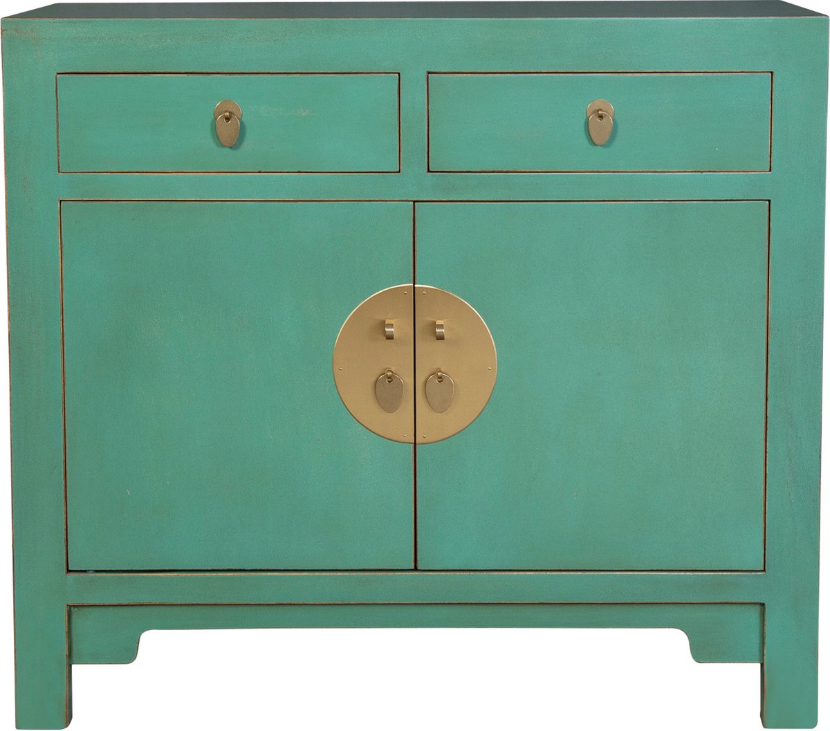 Fine Asianliving Chinese Kast Dusty Turquoise Orientique Collection B90xD40xH80cm Chinese Meubels Oosterse Kast