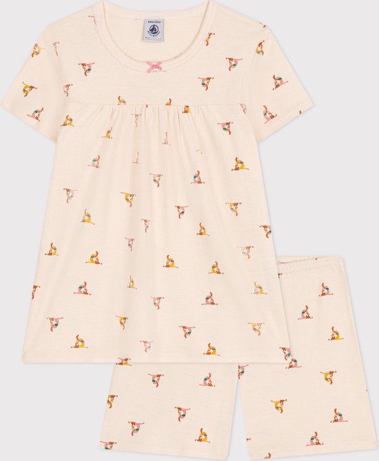 Petit Bateau Katoenen pyjamashort met dierenprint voor kinderen Meisjes Pyjamaset - Meerkleurig - Maat 116