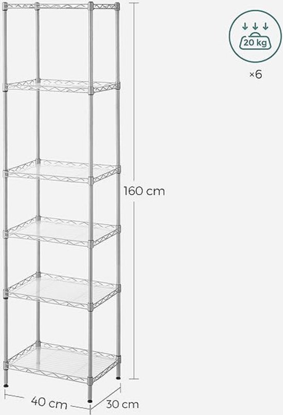 Staande plank Étagère sur pied \ Standing shelf 40 x 30 x 160 cm bol
