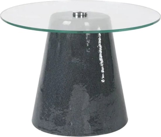Parlane bijzettafel Lisbon zwart 51 cm - keramieken tafel - glazen tafelblad - modern side table