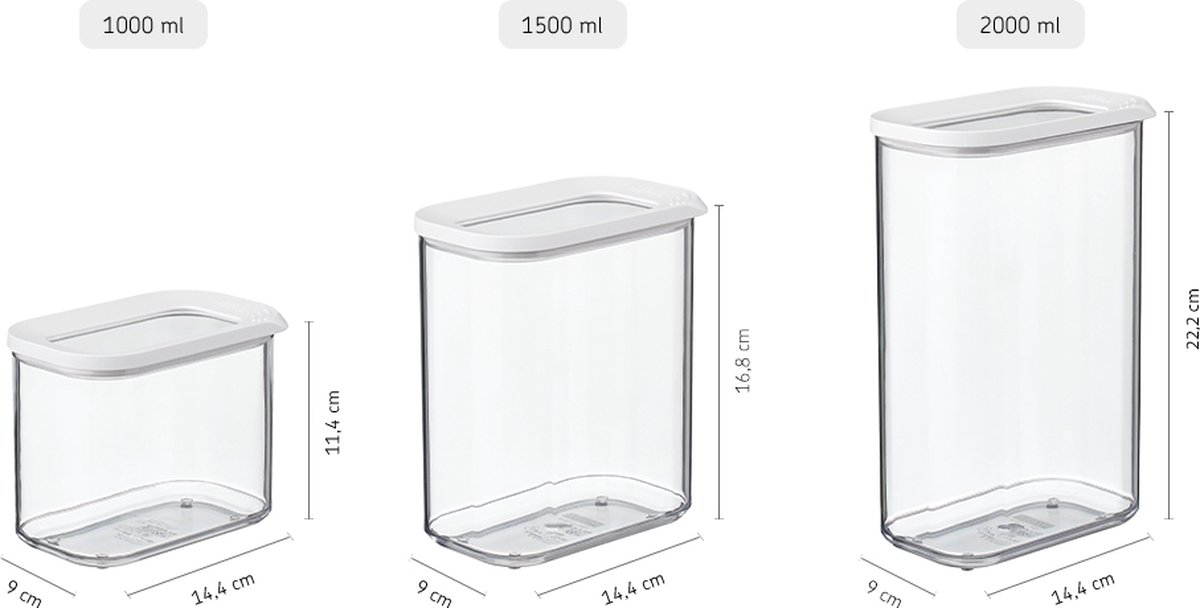 Mepal Modula bewaardoos - 1500 ml - Voorraaddoos - Wit — cadeau in Cadeau-ideeën - foto 6
