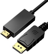 Qost - Câble DisplayPort vers HDMI - 1,8 mètres - 1080P 4K - Adaptateur - Zwart