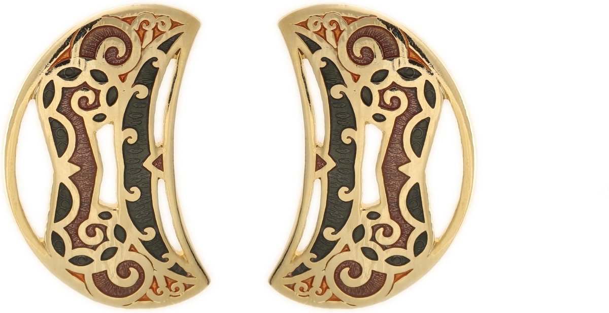 Behave - Oorclips dames - bruin - 3 cm