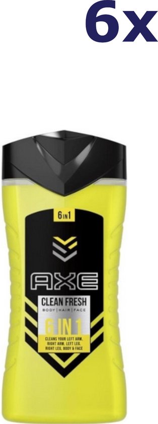 Axe You Clean Fresh - 250 ml - Douchegel - 6 stuks - voordeelverpakking