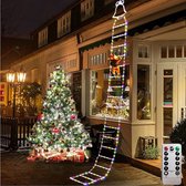 Kerstdecoratie voor buiten, kerstman met leds en afstandsbediening, kerstverlichting voor buiten, figuren voor doe-het-zelf decoreren, tuin, raam, veranda en kerstboom (328 cm)