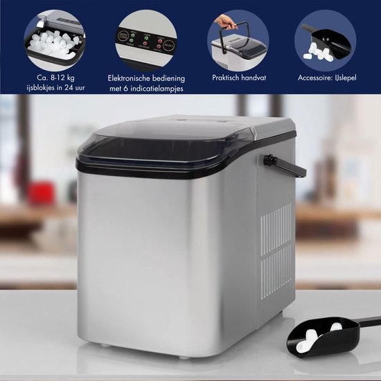 Ijsblokjesmachine - Grote En Kleine Blokjes 12 KG/24 Uur - 1,5L Watertank Capaciteit - 105W 230V van Stima — afbeelding 4