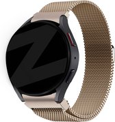 Bandz Milanese loop band geschikt voor Galaxy Watch 7 (40 & 44mm) / Galaxy Watch 6 (Classic) / 5 40mm & 44mm / Watch 5 Pro / 4 & 4 Classic / Watch FE - gevlochten staal materiaal - Milanees bandje met magneetsluiting - champagne goud