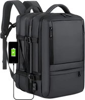 Sac de voyage Travel Tiger - Sac à dos pour ordinateur portable - 17 pouces - 40 litres - Résistant à l'eau - Comprend une connexion USB - Zwart