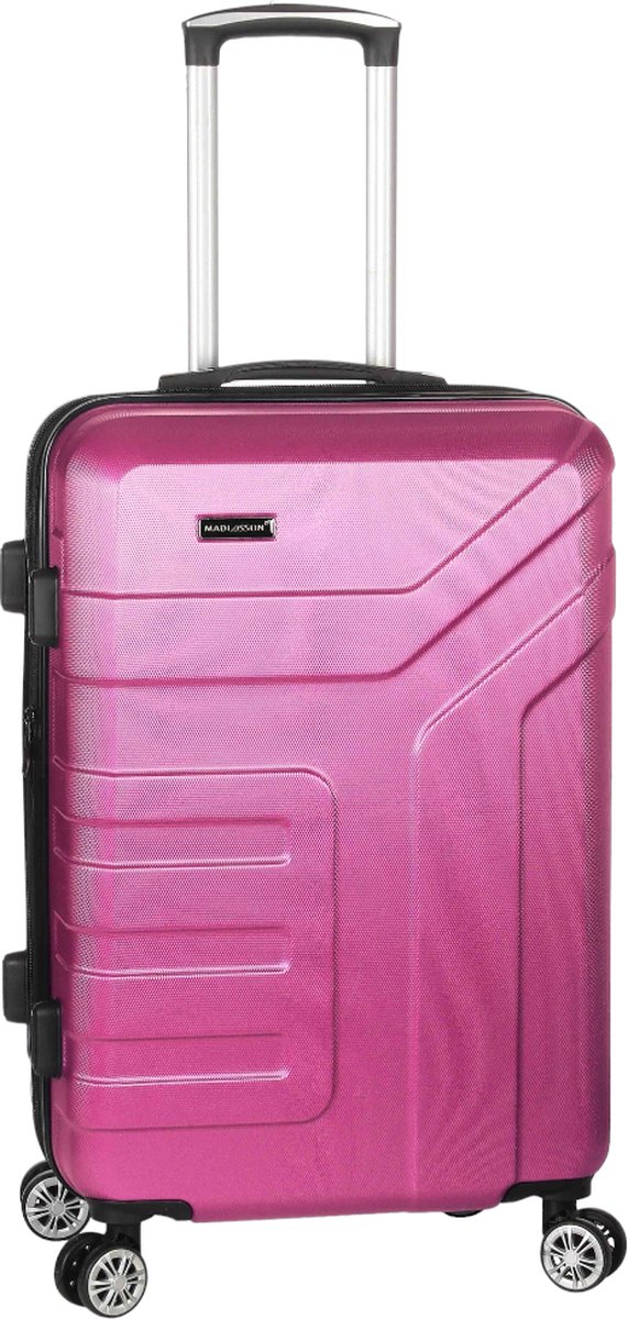 Madisson - Handbagage koffer - Reiskoffer met 4 wielen - Trolley - 48x36x20cm - 34 tot 44 liter roze