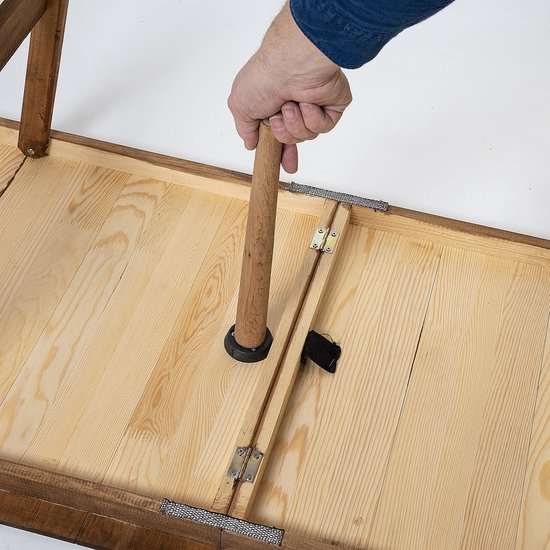 Rustiq 70x120x35cm inklapbare picknick tafel – Vouwbare campingtafel – Handgemaakte houten tafel – Kampeertafel – Terrastafel – Buiten eten en zitten – Wood - Walnoot — afbeelding 3
