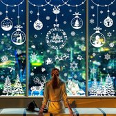 Raamstickers voor Kerstmis raamklemmen, 9 vellen dubbelzijdige kerst raamdecoratie, PVC-stickers herbruikbaar voor kerst venster display sneeuwvlok rendieren statische stickers DIY