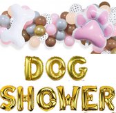 Folie ballon letter set Dog Shower goud met 90-delige honden ballonnen slinger set - hond - ballon - dogshower