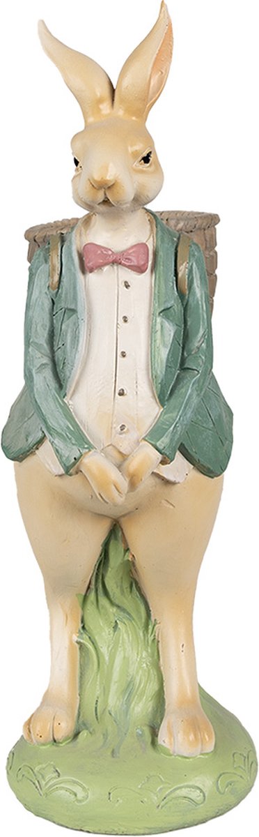 Beeld Konijn 30 cm Bruin Groen Polyresin