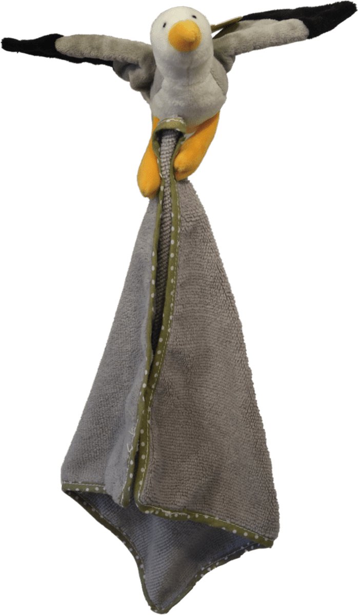 Knuffel Handdoek - Zeemeeuw - Grijs - 50x50 cm