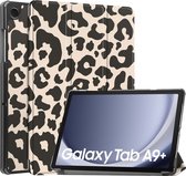 iMoshion Tablet Hoes Geschikt voor Samsung Galaxy Tab A9 Plus - iMoshion Design Trifold Bookcase - Meerkleurig /Leopard